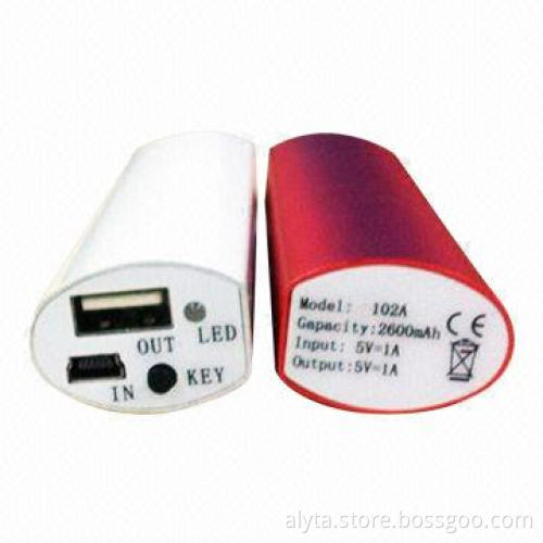 Mobile power supply without lamp, with 2000mAh and FCC/CE/RoHS certifications